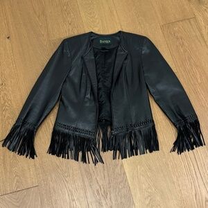 EUC Danier Leather Fringe Zip-Up Jacket - Size‎ XS